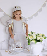 Rochie de zana, Cotton&Sweets, din in, gri deschis - Elcokids