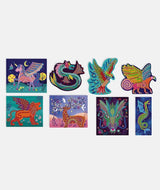 Set creativ mozaic, Janod, 8 carduri creaturi fantastice, 7 ani+ - Elcokids