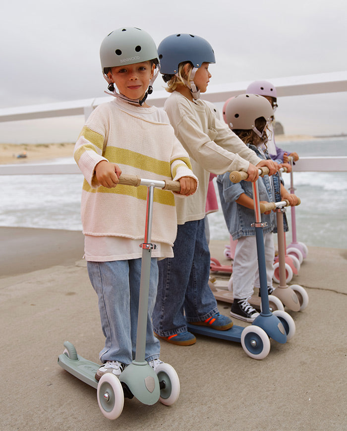 Trotineta cu trei roti, Banwood ECO, inaltime reglabila, ivoire, 3 ani+