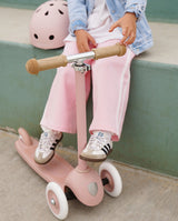 Trotineta cu trei roti, Banwood ECO, inaltime reglabila, roz pudrat, 3 ani+