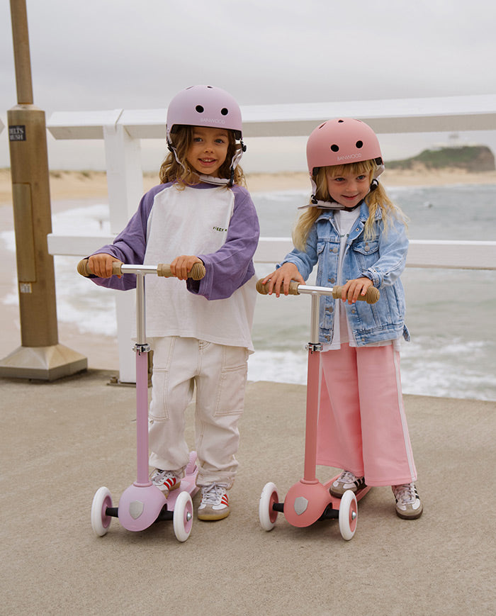 Trotineta cu trei roti, Banwood ECO, inaltime reglabila, roz inchis, 3 ani+