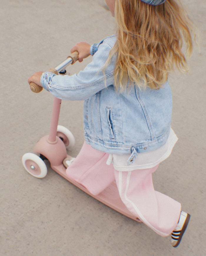 Trotineta cu trei roti, Banwood ECO, inaltime reglabila, roz, 3 ani+