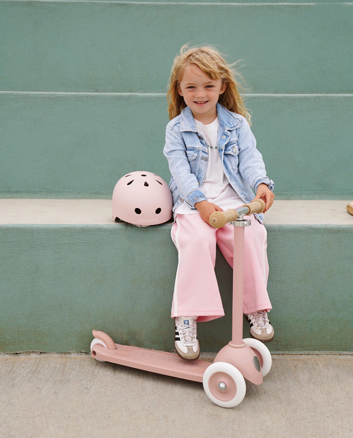 Trotineta cu trei roti, Banwood ECO, inaltime reglabila, roz, 3 ani+