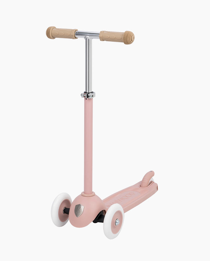 Trotineta cu trei roti, Banwood ECO, inaltime reglabila, roz pudrat, 3 ani+