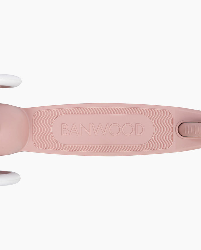 Trotineta cu trei roti, Banwood ECO, inaltime reglabila, roz pudrat, 3 ani+