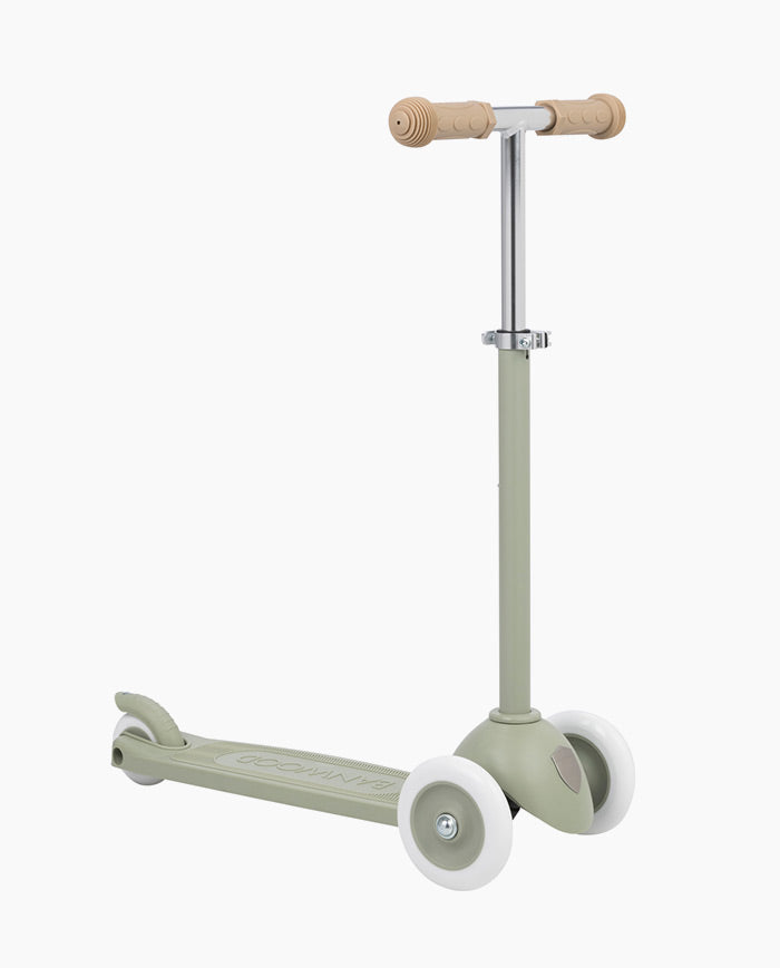 Trotineta cu trei roti, Banwood ECO, inaltime reglabila, verde olive, 3 ani+
