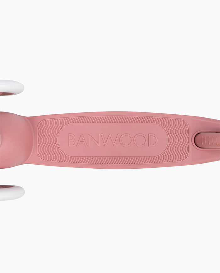 Trotineta cu trei roti, Banwood ECO, inaltime reglabila, roz inchis, 3 ani+