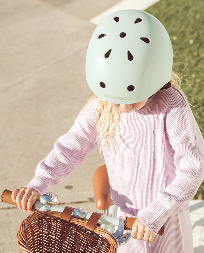 Casca de protectie, Banwood, cu captusala din spuma, din ABS, verde meta, 3 ani+