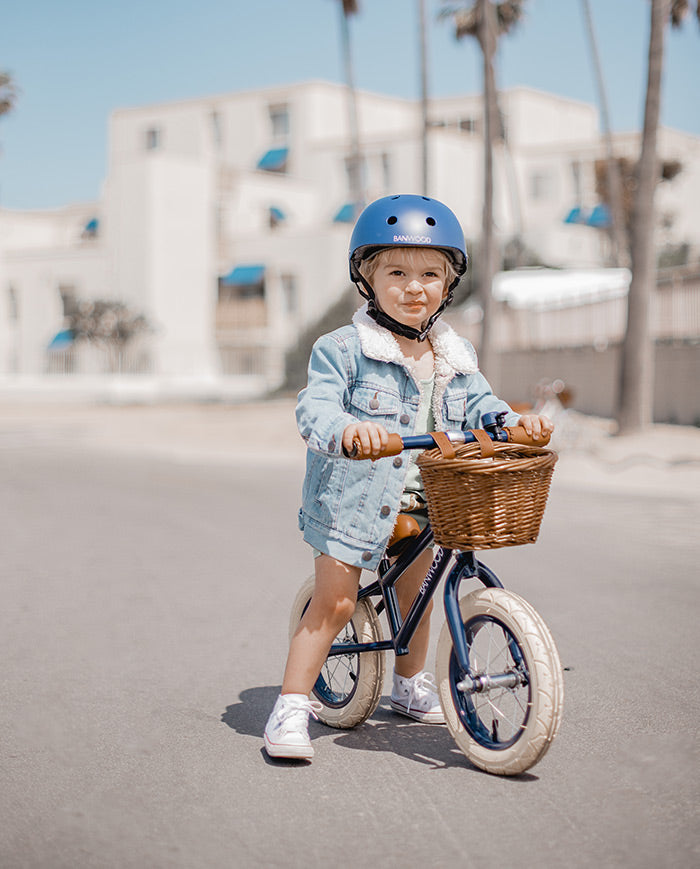 Casca de protectie, Banwood, cu captusala din spuma, din ABS, albastra, 3 ani+