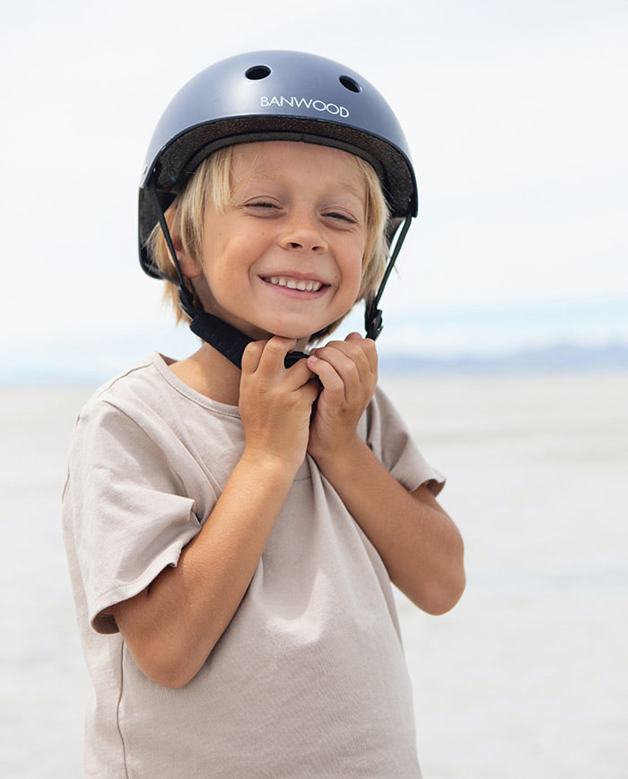 Casca de protectie ECO, Banwood, cu captusala din spuma, albastru, 3 ani+