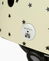 Casca de protectie, Banwood, cu captusala din spuma, din ABS, crem cu stelute, 3 ani+