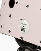 Casca de protectie, Banwood, cu captusala din spuma, din ABS, roz cu stelute, 3 ani+