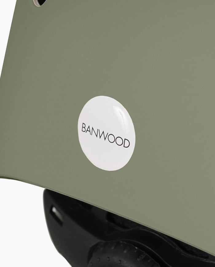 Casca de protectie, Banwood, cu captusala din spuma, din ABS, verde inchis, 3 ani+