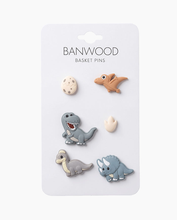 Set pin-uri Dinosaurs, Banwood, 6 buc