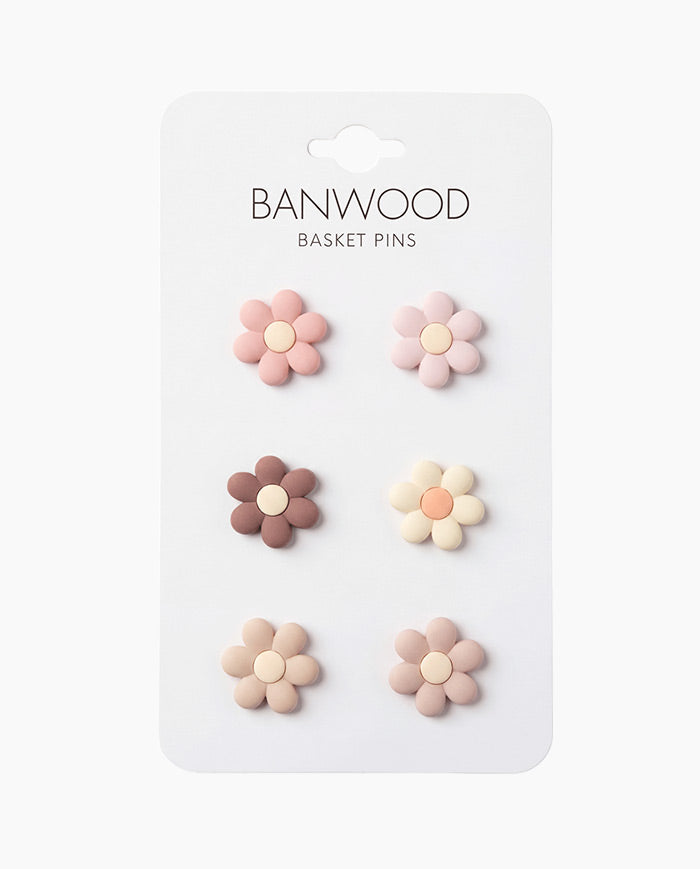 Set pin-uri, Flowers, Banwood, 6 buc