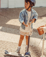 Trotineta cu trei roti, Banwood, inaltime reglabila, cadru aluminiu, albastru, 3 ani+