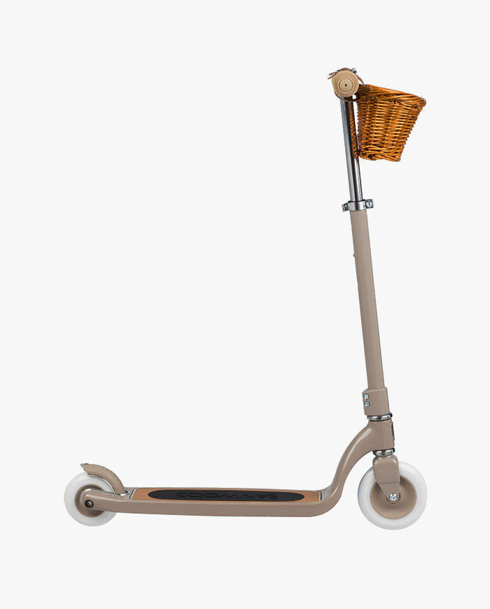 Trotineta copii, Banwood Maxi, inaltime reglabila, cadru aluminiu, bej, 6 ani+