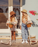 Trotineta copii, Banwood Maxi, inaltime reglabila, cadru aluminiu, crem, 6 ani+