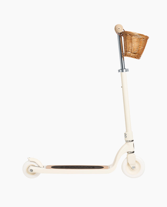 Trotineta copii, Banwood Maxi, inaltime reglabila, cadru aluminiu, crem, 6 ani+