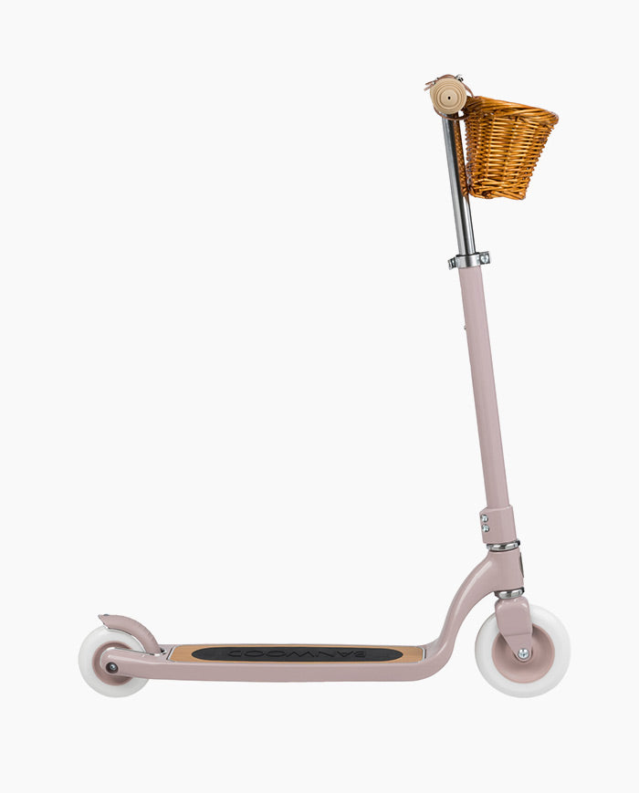 Trotineta copii, Banwood Maxi, inaltime reglabila, cadru aluminiu, roz pudrat, 6 ani+