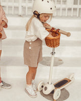 Trotineta cu trei roti, Banwood, inaltime reglabila, cadru aluminiu, alba, 3 ani+