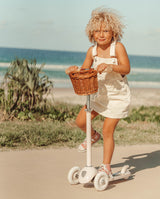 Trotineta cu trei roti, Banwood, inaltime reglabila, cadru aluminiu, alba, 3 ani+