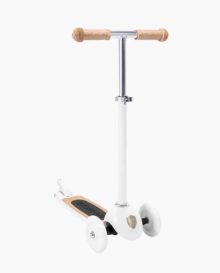 Trotineta cu trei roti, Banwood, inaltime reglabila, cadru aluminiu, alba, 3 ani+