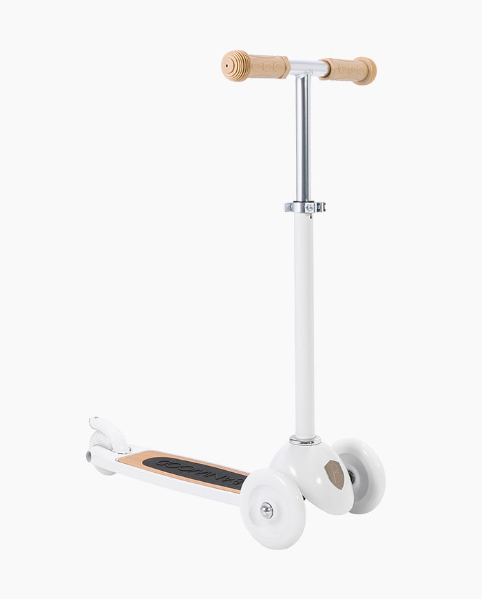 Trotineta cu trei roti, Banwood, inaltime reglabila, cadru aluminiu, alba, 3 ani+