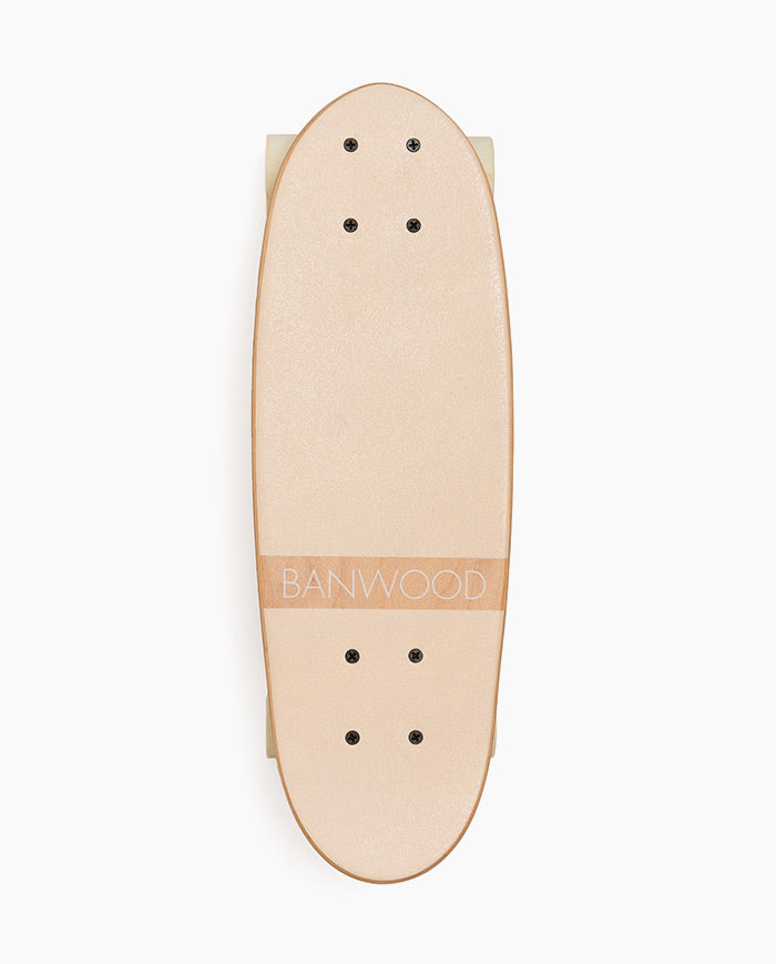 Skateboard Banwood, din lemn natural, crem, 3 ani+