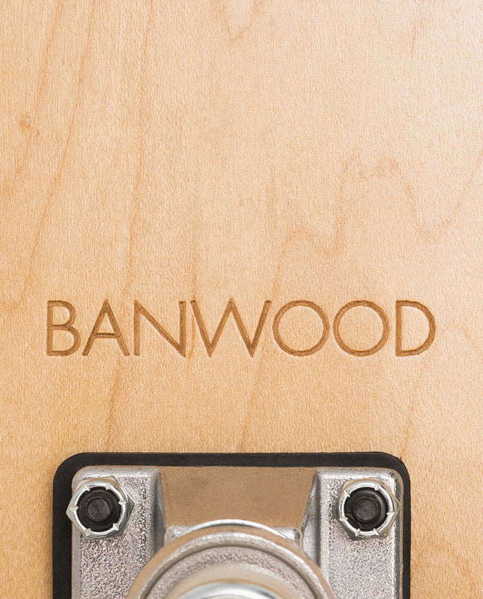 Skateboard Banwood, din lemn natural, verde, 3 ani+