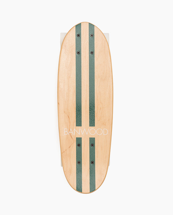 Skateboard Banwood, din lemn natural, verde, 3 ani+