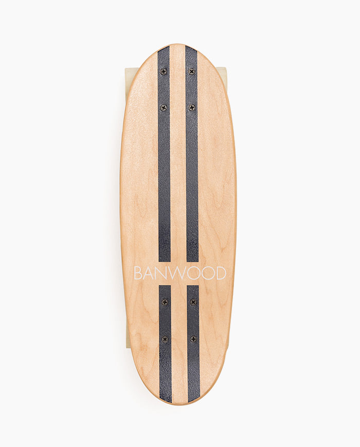 Skateboard Banwood, din lemn natural, albastru, 3 ani+