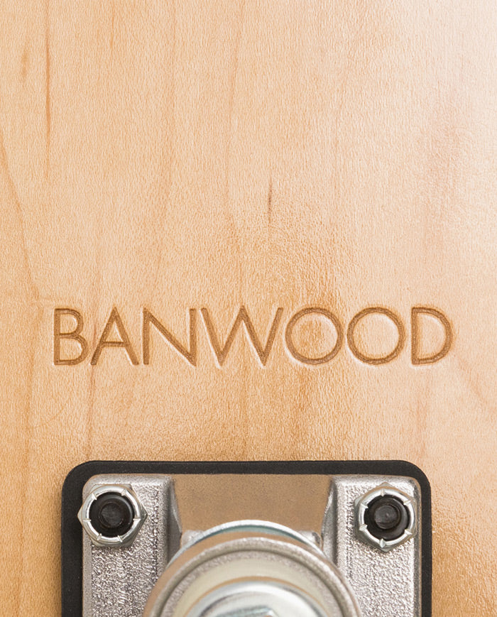 Skateboard Banwood, din lemn natural, albastru, 3 ani+