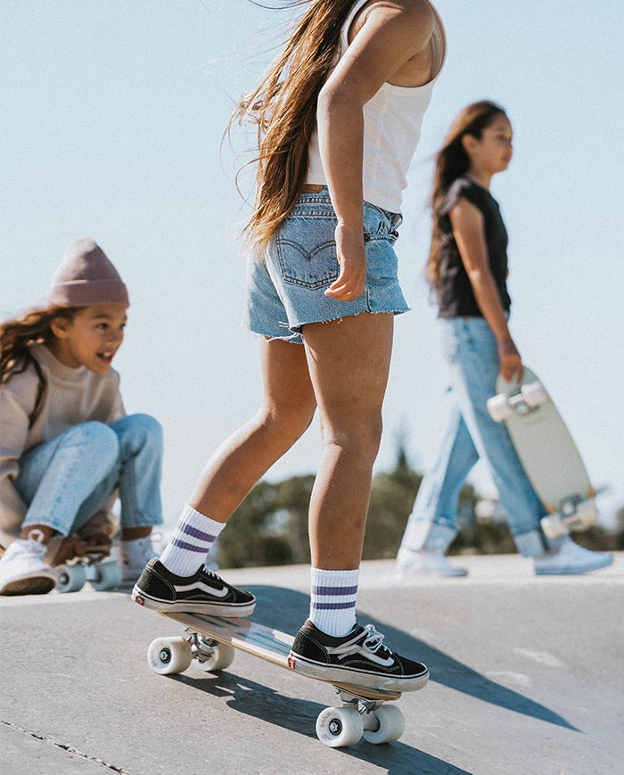 Skateboard Banwood, din lemn natural, albastru, 3 ani+