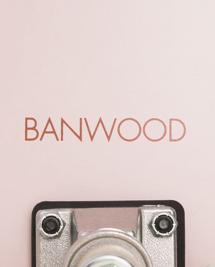 Skateboard Banwood, din lemn natural, roz, 3 ani+