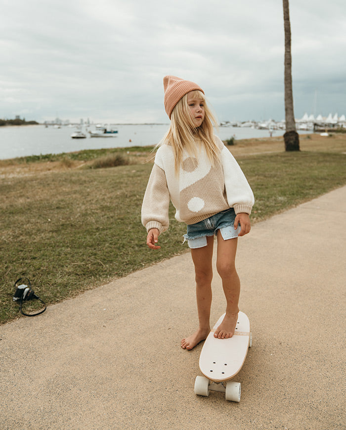 Skateboard Banwood, din lemn natural, roz, 3 ani+