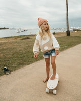 Skateboard Banwood, din lemn natural, roz, 3 ani+