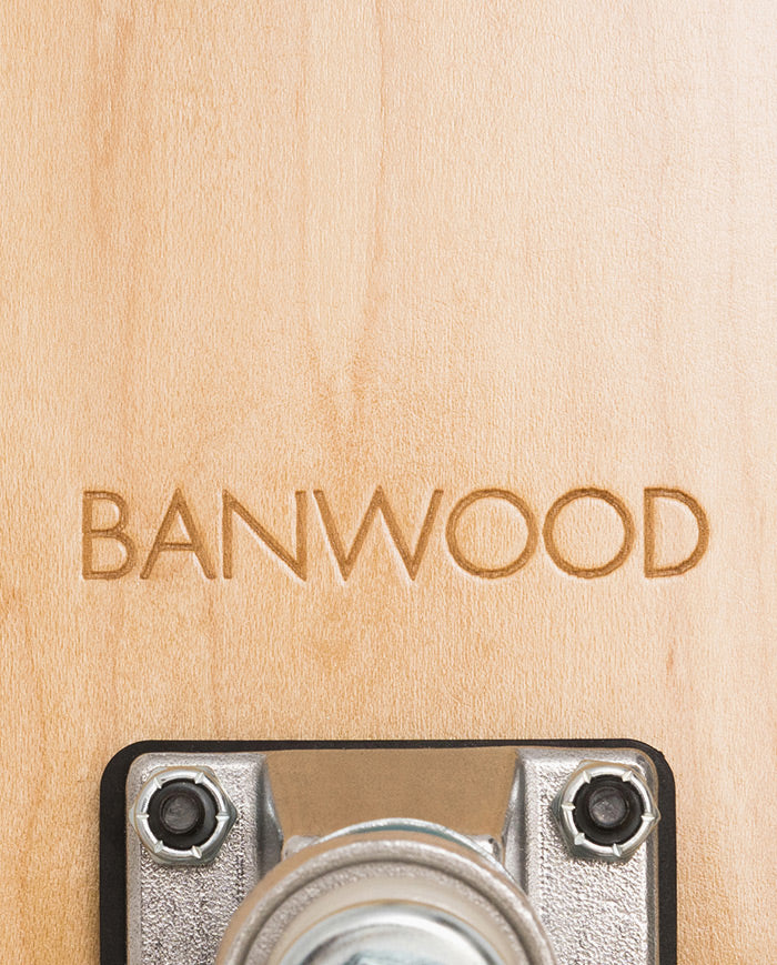 Skateboard Banwood, din lemn natural, rosu, 3 ani+
