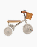 Tricicleta Vintage cu pedale, Banwood, cadru otel, ghidon reglabil, bej, 3 ani+