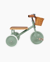 Tricicleta Vintage cu pedale, Banwood, cadru otel, ghidon reglabil, verde, 3 ani+