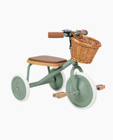 Tricicleta Vintage cu pedale, Banwood, cadru otel, ghidon reglabil, verde, 3 ani+