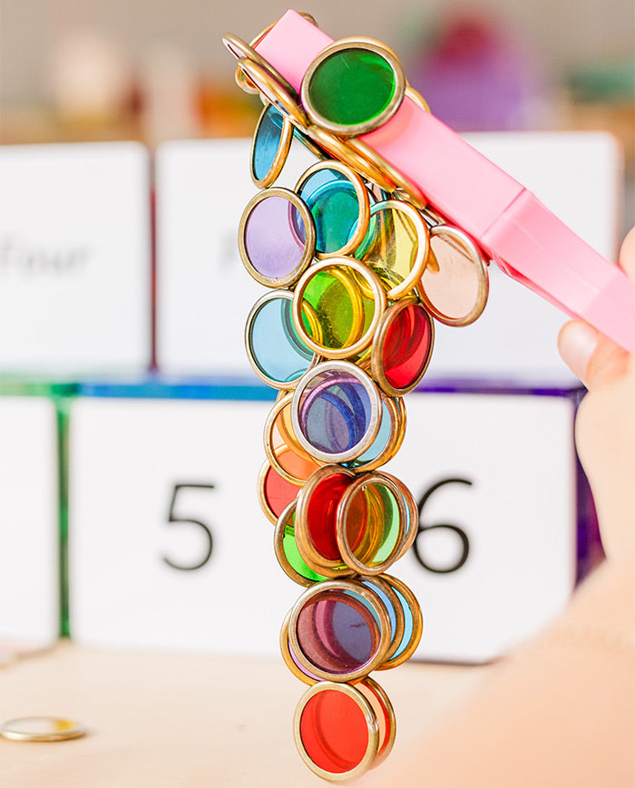 Set Bagheta Magnetica, Learn & Grow, 100 Chips cu Rama Metalica