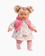 Papusa Llorens, Roberta cu rochita alba, cu sunete, 33 cm