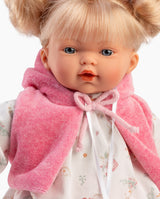 Papusa Llorens, Roberta cu rochita alba, cu sunete, 33 cm