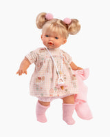 Papusa Llorens, Roberta cu jacheta roz, cu sunete, 33 cm
