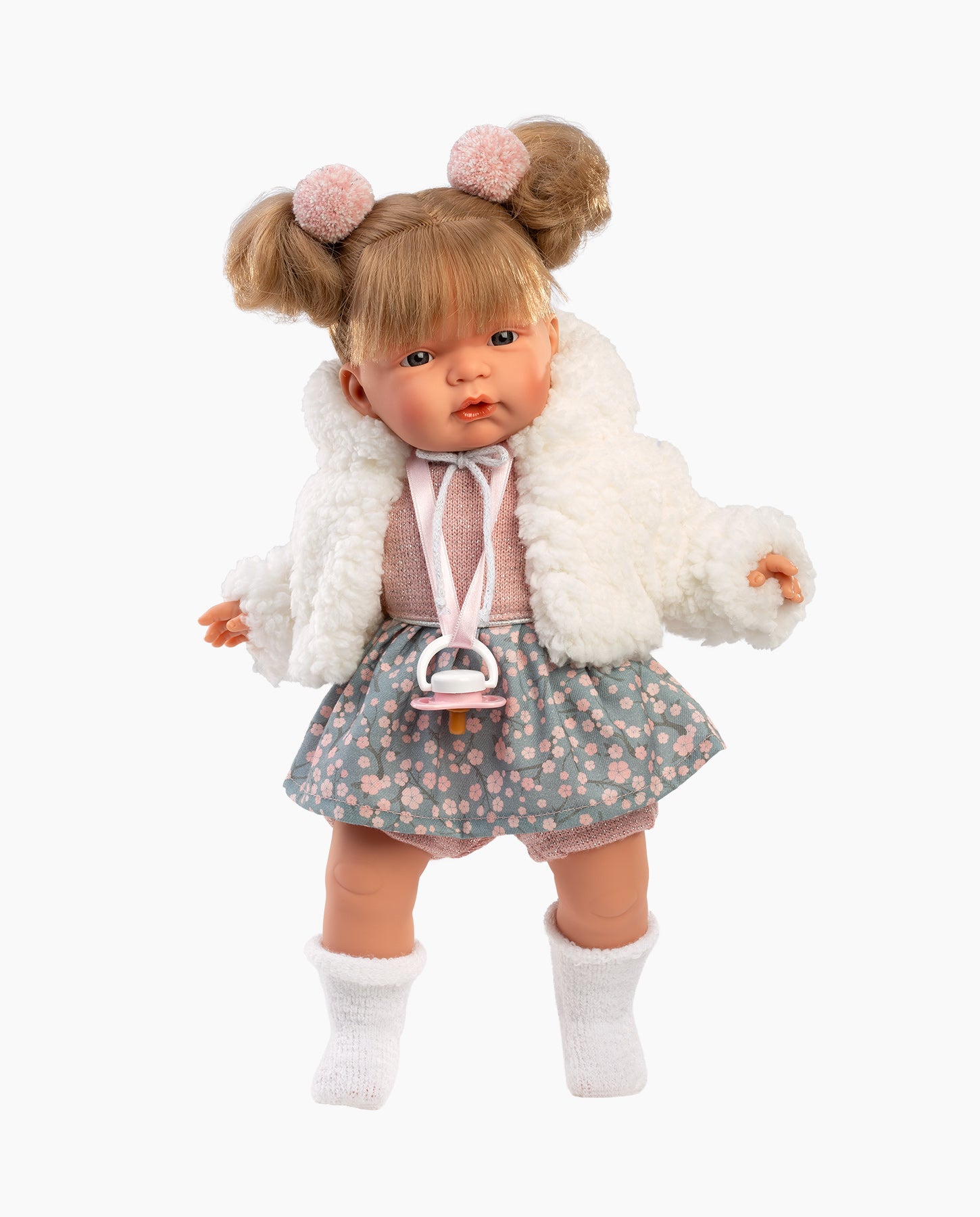 Papusa Llorens, Joelle cu blanita alba, cu sunete, 38 cm
