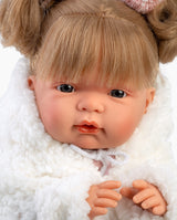 Papusa Llorens, Joelle cu blanita alba, cu sunete, 38 cm