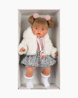 Papusa Llorens, Joelle cu blanita alba, cu sunete, 38 cm
