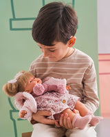 Papusa Llorens, Joelle cu jacheta si fular roz, cu sunete, 38 cm