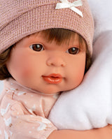 Papusa Llorens, Carla cu paturica alba, cu sunete, 42 cm